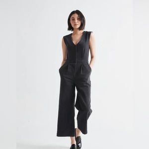 DUER Performance Denim Tailored Jumpsuit -washed black